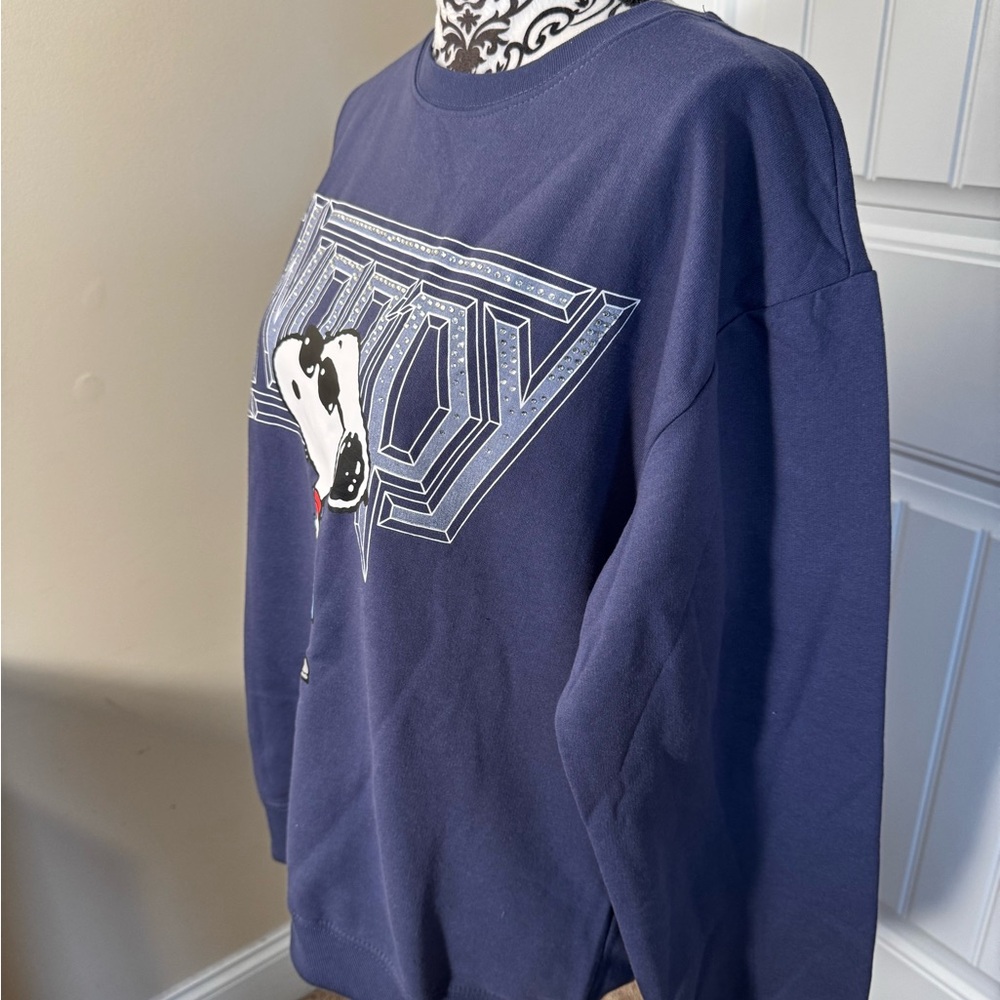 Navy Snoopy Graphic Crewneck Sweatshirt - Picture 3 of 5